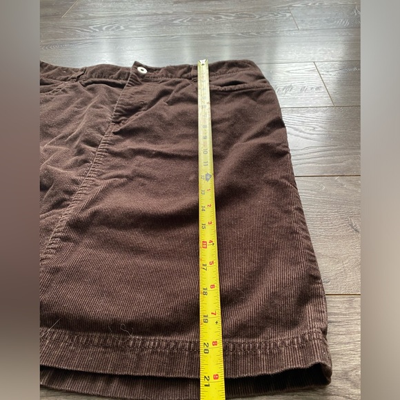 Tommy Hilfiger chocolate brown corduroy mini skirt with back slit 100% cotton - Picture 11 of 11